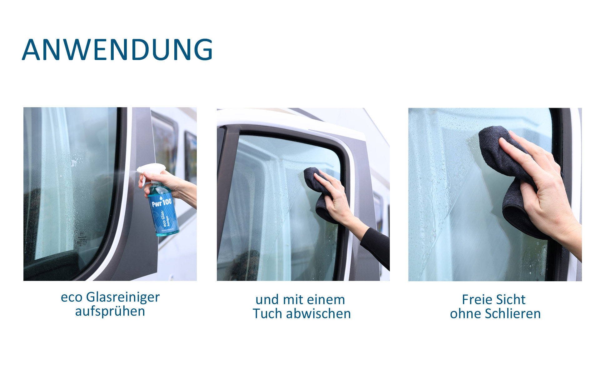 Anwendung Glasreiniger Pwr 100 - Eco Glasreiniger