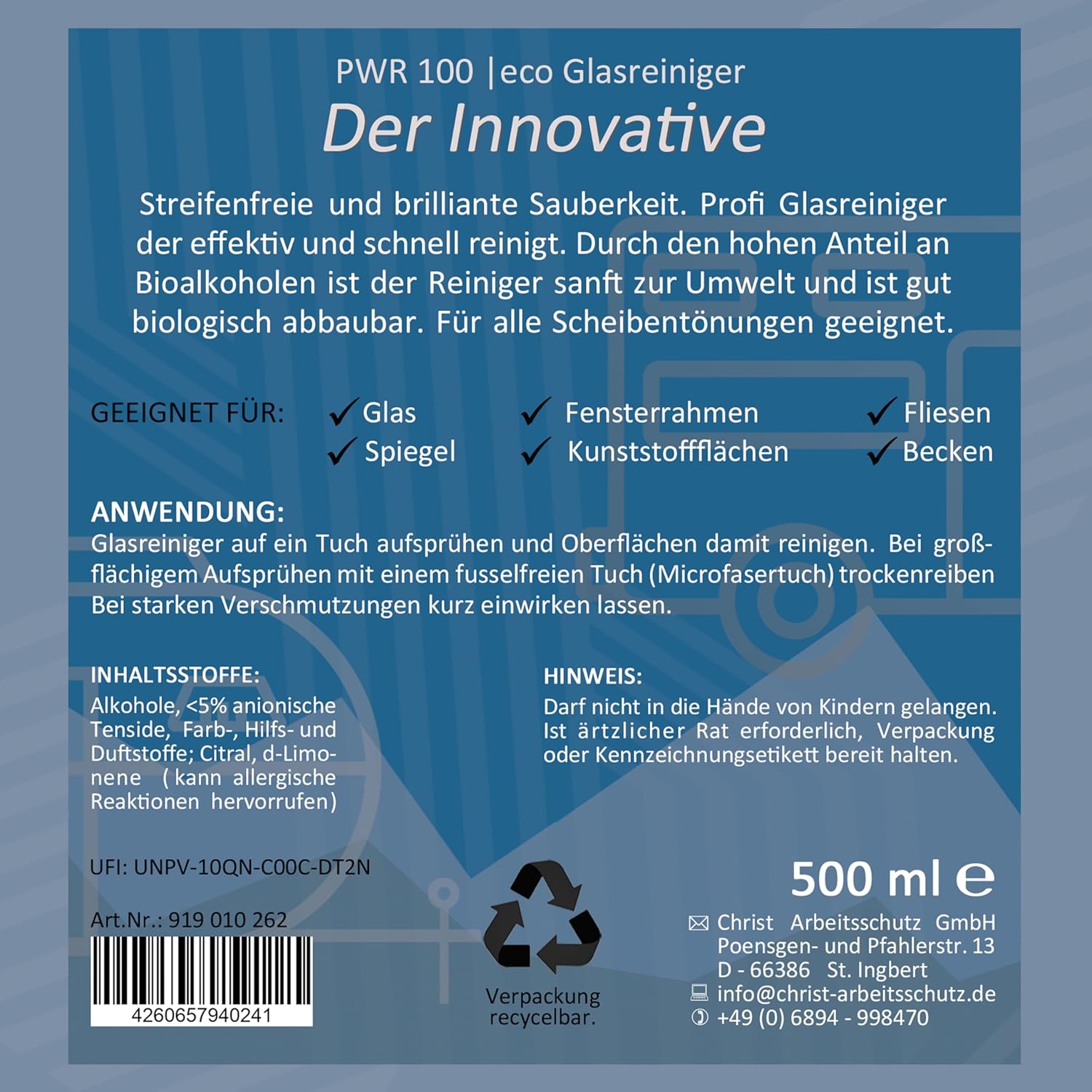 Pwr 100 - Eco Glasreiniger