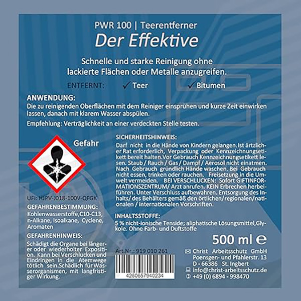 Pwr 100 - Teerentferner