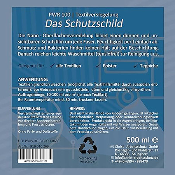 Pwr100 - Textil-Versiegelung
